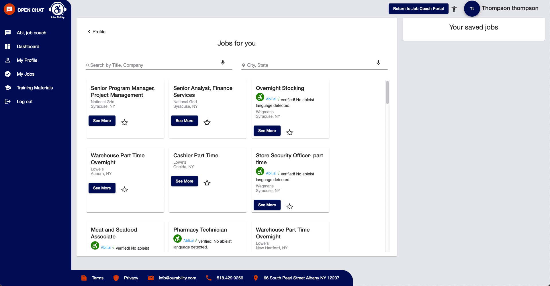 Before: Before and after. The match percentage and the missing-skills line mean you can judge a listing without opening it. Across the full grid, the four match bands are distinguishable by label as well as colour.